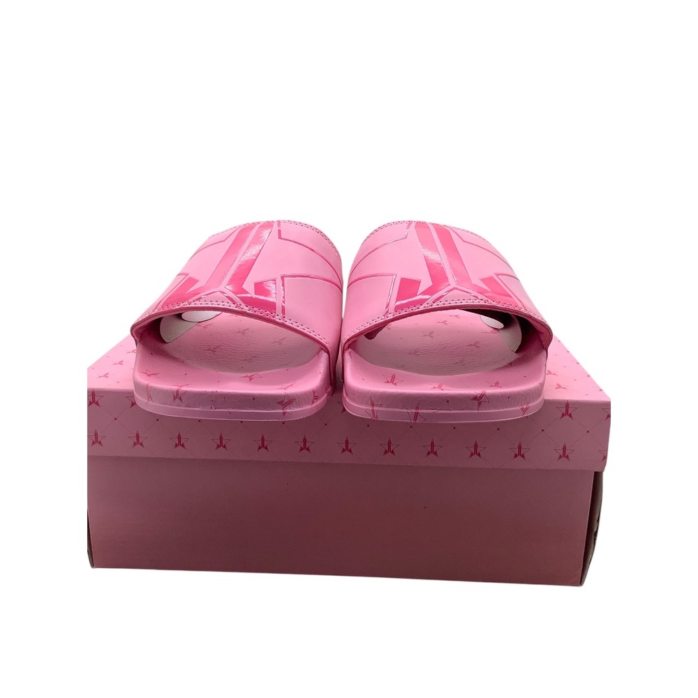 Jeffree Star Cosmetics Pink Unisex Slides Mens‎ 12 Womens 14 Star Logo Sandals